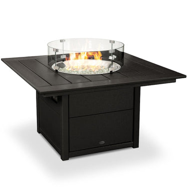 POLYWOOD 42-Inch Square Propane Fire Pit Table - Black